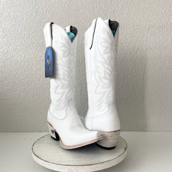 Lane boots Shoes - Lane MEGAN MORONEY Smokeshow Womens Cowboy Boots 8.5 White Western Cowgirl Tall